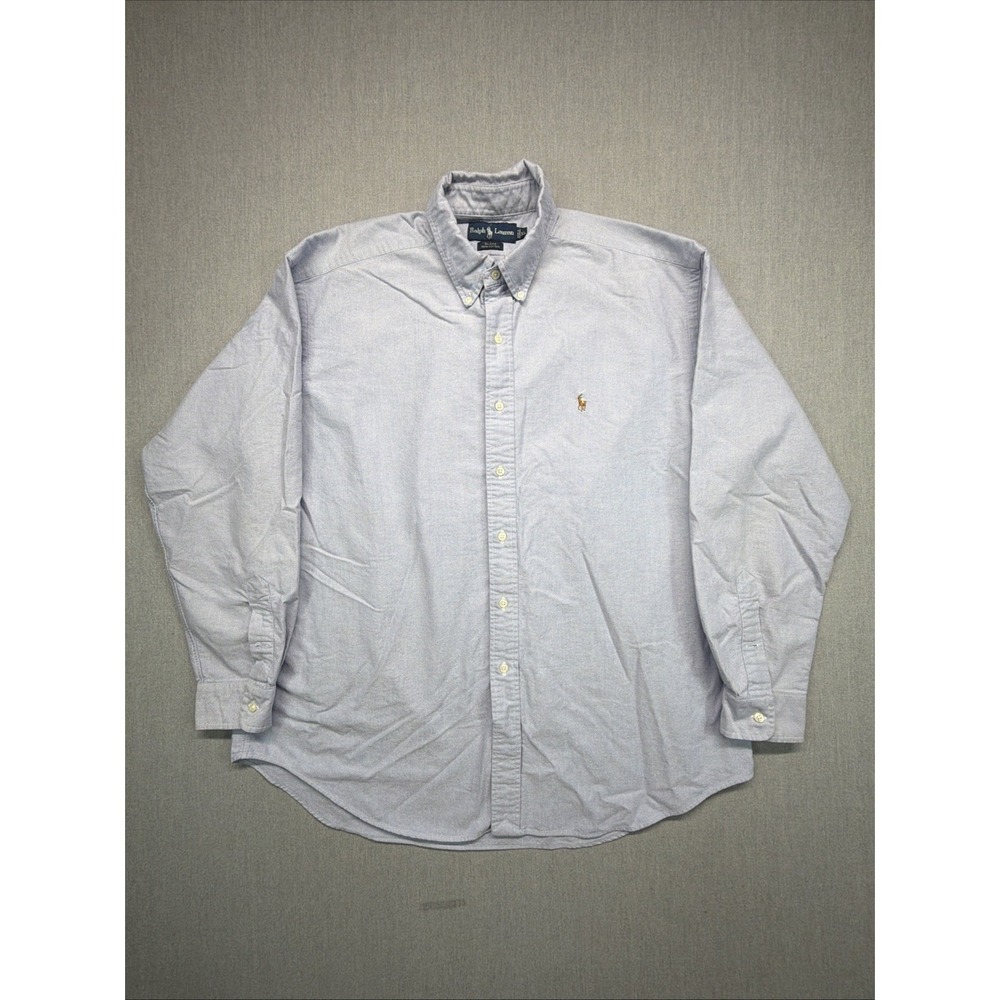 Polo Ralph Lauren Mens Blake Button Down Shirt XL Blue Oxford Flesh Pony Preppy